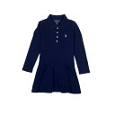 ポロラルフローレン POLO RALPH LAUREN ガールズ 女の子 Girls 長袖 ポロシャツ ドレス Stretch Mesh Polo Dress ネイビー Navy