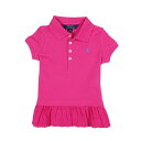 ポロ ラルフローレン POLO RALPH LAUREN ガールズ Girls 半袖 ポロシャツ ドレス Eyelet Stretch Mesh Polo ピンク Ultra Pink