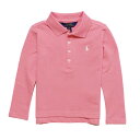 ポロ ラルフローレン POLO RALPH LAUREN ガールズ Girls 長袖 ポロシャツ Stretch Cotton Mesh Polo Shirt ドルチェ ピンク Dolce Pink