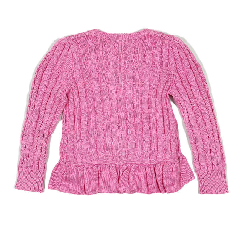 ポロラルフローレン POLO RALPH LAUREN ガールズ 女の子 カーディガン Cable Cotton Peplum Cardigan ピンク Pink