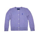 |t[ POLO RALPH LAUREN K[Y ̎q J[fBK Cable-Knit Cotton Cardigan p[v Purple