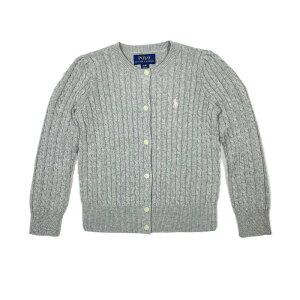 ݥե POLO RALPH LAUREN 륺 λ ǥ Cable-Knit Cotton Cardigan 졼 Grey