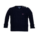 |t[ POLO RALPH LAUREN K[Y ̎q Z[^[ Cable-Knit Cotton Sweater lCr[ Navy