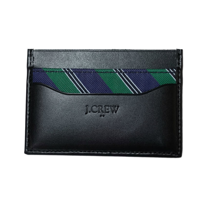 ジェイクルー J.Crew メンズ Men 039 s カードケース Tipped Fabric Card Case ネイビー グリーン ストライプ Navy Green Stripe