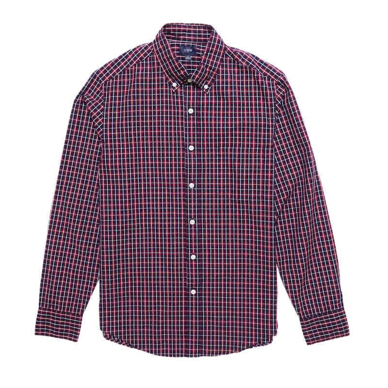 ジェイクルー J.Crew メンズ Men’s 長袖 シャツ Printed Washed Shirt バーガンディ Vintage Burgundy