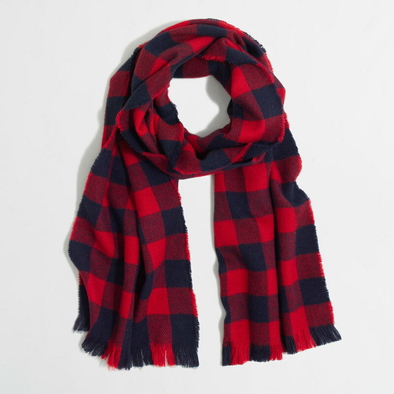 ジェイクルー J.Crew メンズ Men's スカーフ マフラー Plaid Scarf オレンジ ネイビー プラッド Orange Navy Plaid