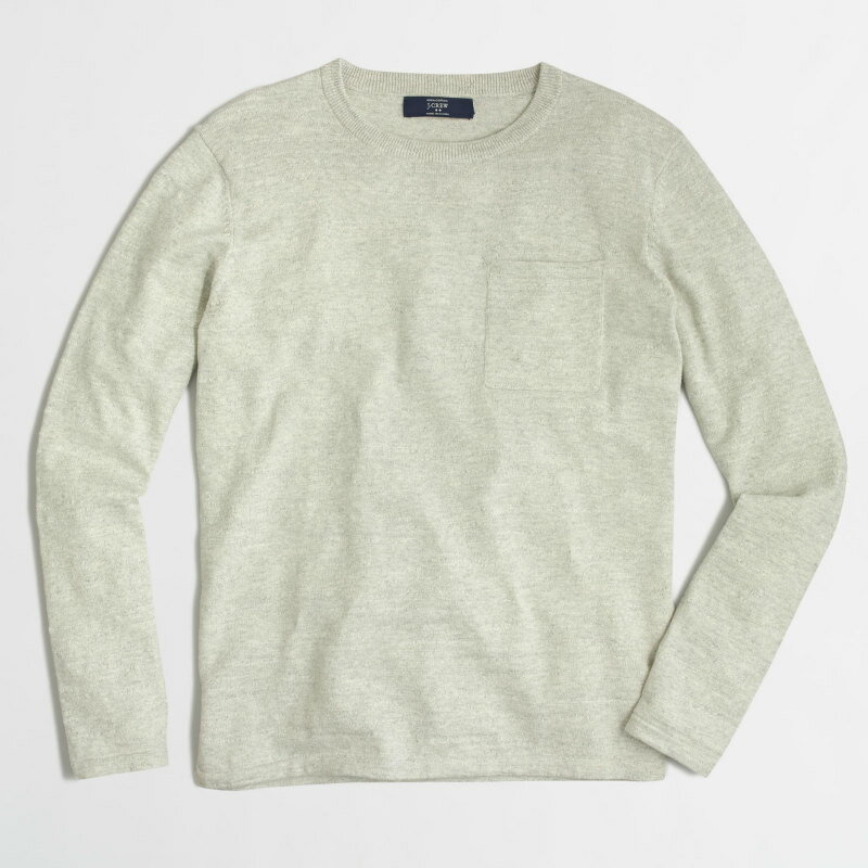 ジェイクルー J.Crew メンズ Men's セーター Textured Cotton Crewneck Sweater With Pocket ヘザーストーン Heather Stone