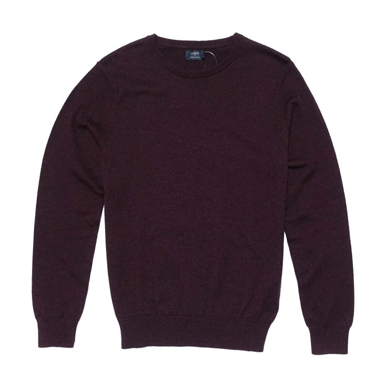 ジェイクルー J.Crew メンズ Mens セーター Harbor cotton crewneck sweater バーガンディ Heather Burgndy