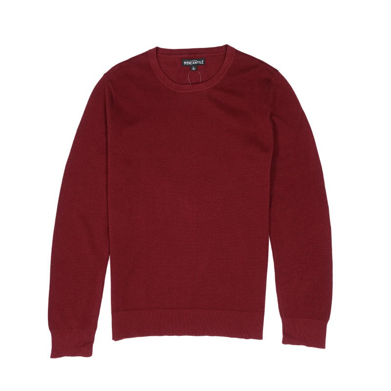 ジェイクルー マーカンタイル J.Crew Mercantile メンズ Men's セーター Slim Fit Cotton Pique Crewneck Sweater バーガンディ