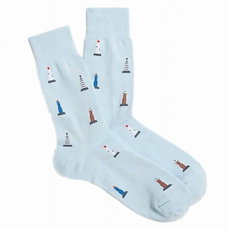 ジェイクルー J.Crew メンズ Men's ソックス 靴下 Socks ワンサイズ ライトブルー ライトハウス