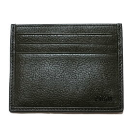 (ポロ ラルフローレン) POLO RALPH LAUREN メンズ カードケース Metal-Plaque Leather Card Case オリーブ Olive