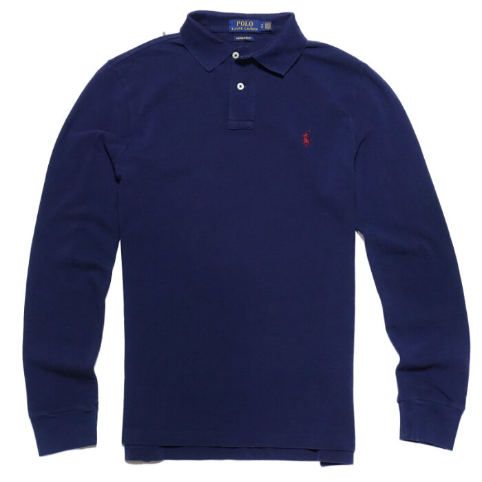 ポロ ラルフローレン POLO RALPH LAUREN メンズ Men’s長袖 ポロシャツ Custom Slim Fit Mesh Polo ネイビー Windsor Navy