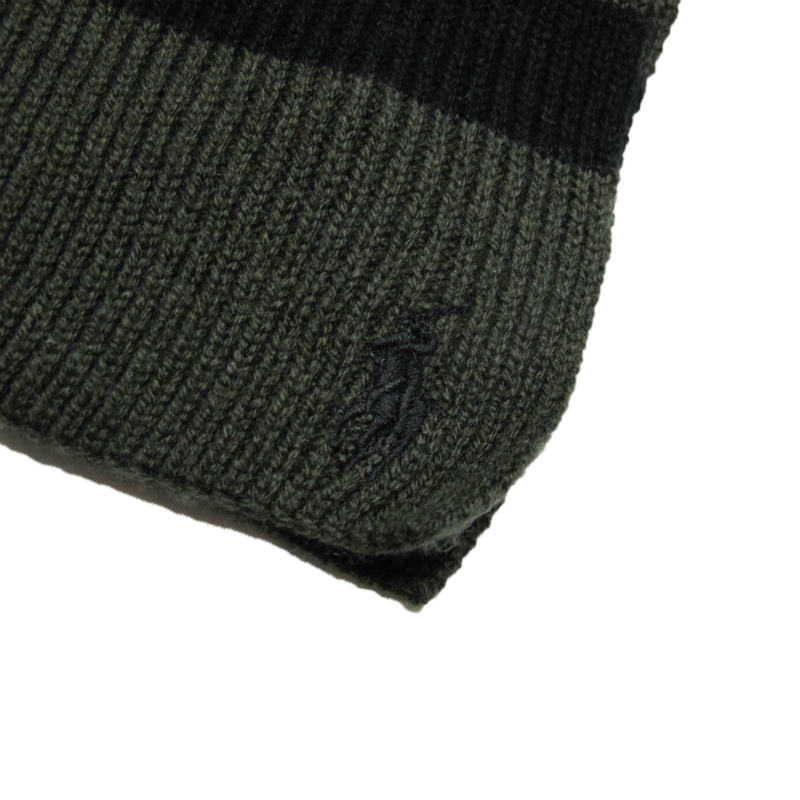 (ポロ ラルフローレン)POLO RALPH LAUREN マフラー Rib-Knit Wool-Cashmere Scarf オリーブ/ブラック Olive/Black