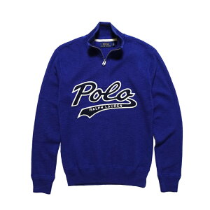 ݥ ե POLO RALPH LAUREN  Men's  Cotton Half-Zip Sweater ֥롼 Soho Blue