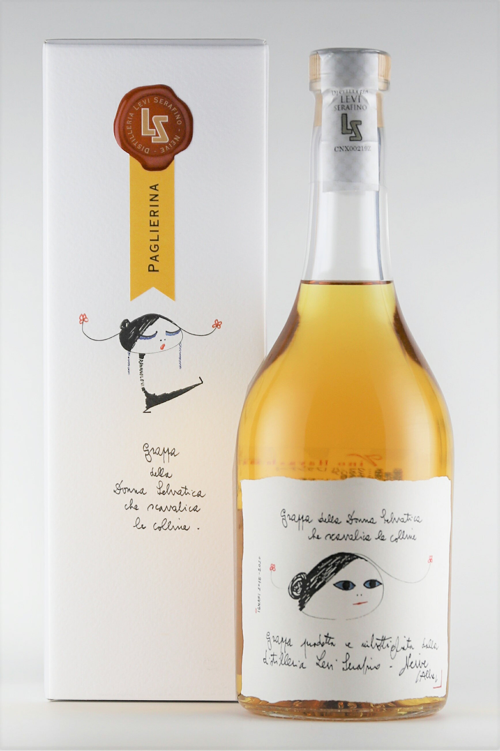 ロマーノレヴィ グラッパ パリエリーナ 化粧箱入 ピエモンテ Romano Levi Vino Hayashi　イタリア　ピエモンテ　かわいいラベル