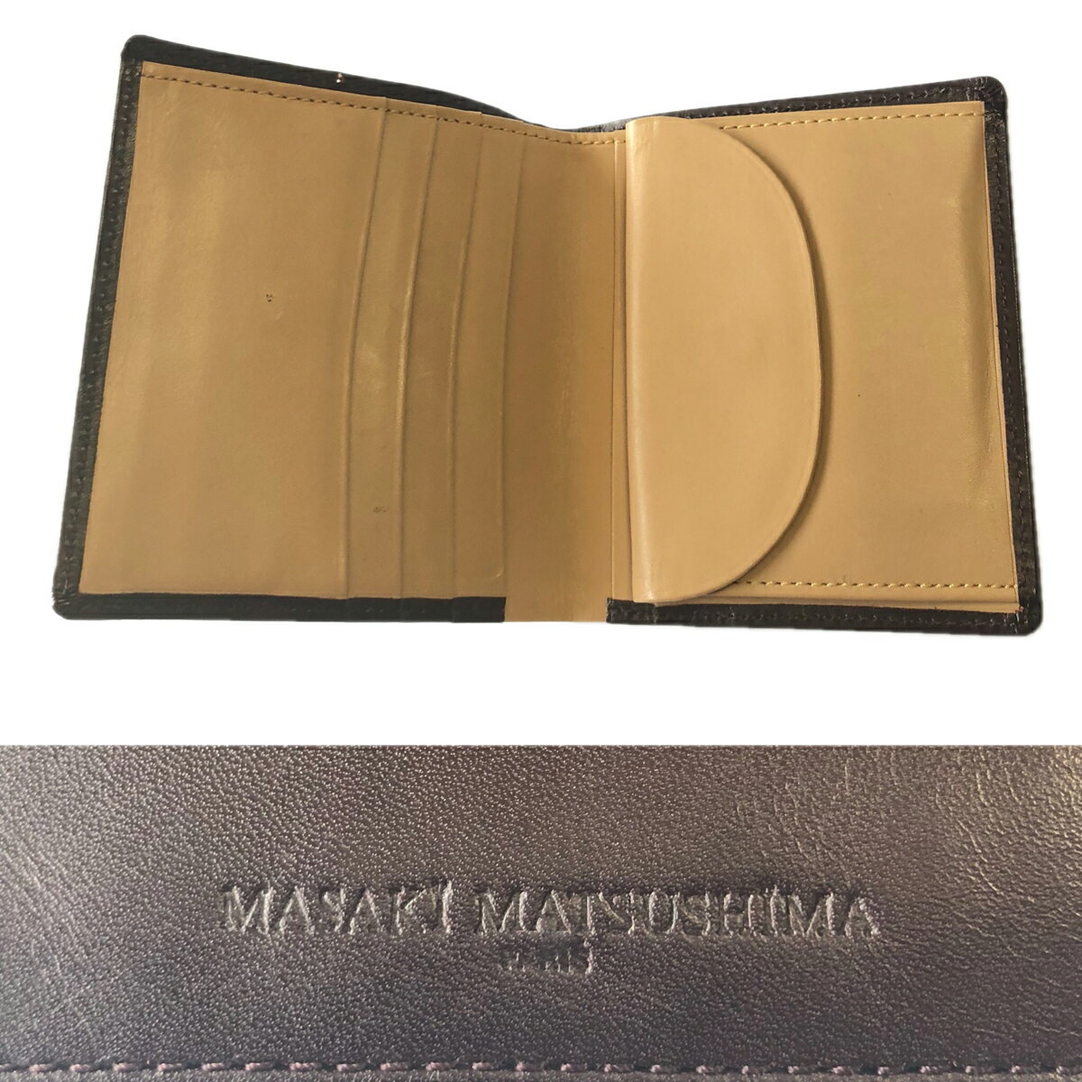 ☆【送料無料】Masaki Matsushima(マサキ マツシマ)上質レザー2つおりデザイン財布☆【中古】【2018aw】【美品】☆