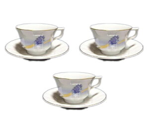 ☆【送料無料】【レア】ロイヤルコペンハーゲン(ROYAL COPENHAGEN)絹谷幸二 日月天祥富嶽 青富士 カップ&ソーサー 3客セット☆【未使用】【デッドストック】【2017ss】05P05Nov16