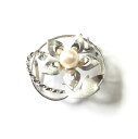 ☆【送料無料】パール使用 シルバー素材 デザインブローチ【2】☆【美品】【中古】【2017ss】