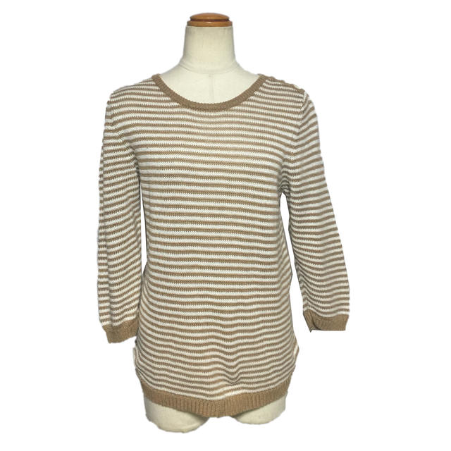 ☆【送料無料】SCAPA(スキャパ) 15th記念 ボーダー柄デザインリネンコットンニット 【中古】【2017ss】1..