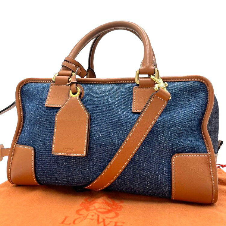 ロエベ　ハンドバッグ　デニム　アマソナ28 ミニボストン 2wayのサムネイル