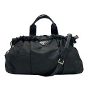 プラダ PRADA 2way 三角ロゴ ハンドバッグ ショルダーバッグ ナイロン ブラック(4)