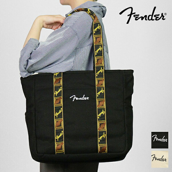 《2人に1人最大100%バック》フェンダー Fender トートバッグ モノグラムストラップ キャンバス 帆布 メ..