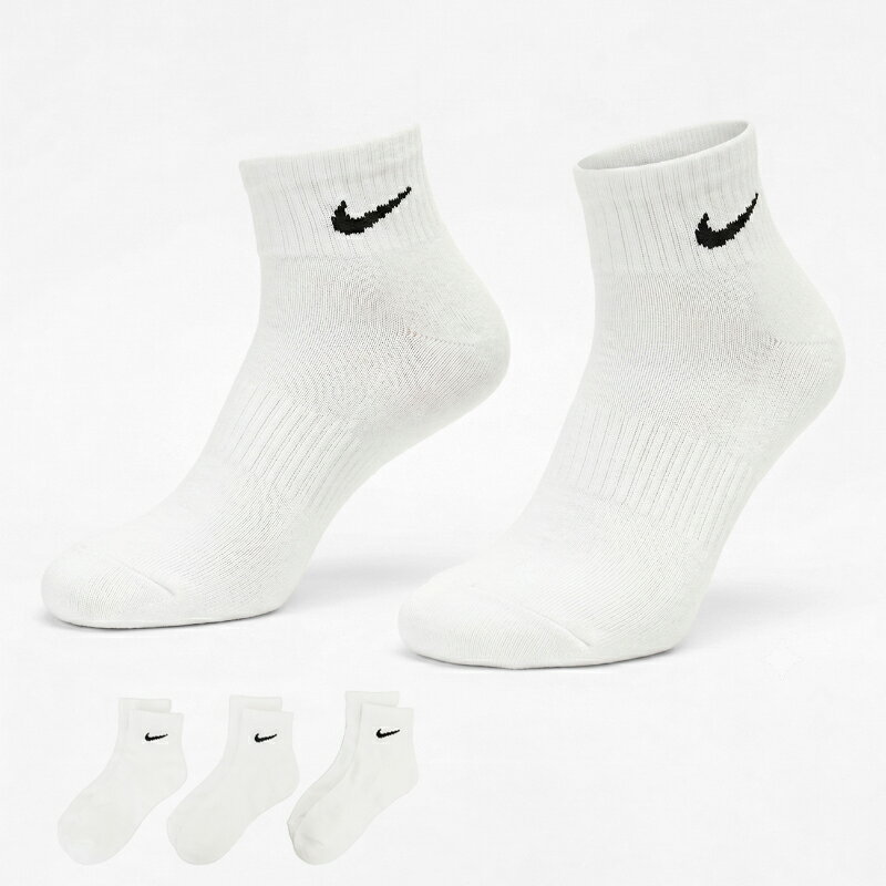 Rakuten - ナイキ NIKE ソックス 3足組 エブリデイ クッションド 3P 靴下 ユニセックス トレーニング アンクルソックス ロゴ ホワイト ブラック SX7667 100 | ブランド [正規取扱店]