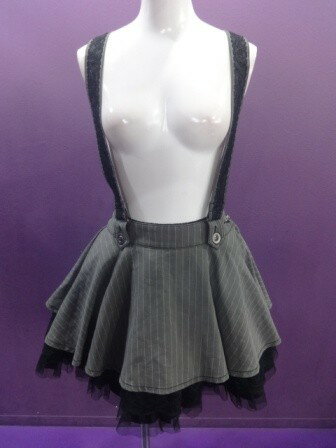 【中古】ALGONQUINS/サスペンダー付きストライプスカート/アルゴンキン/2509071801