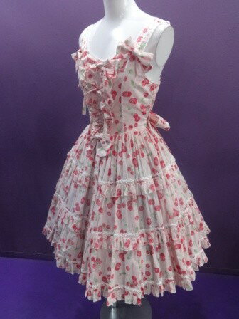 【中古】metamorphose　temps　de　fille/[通常サイズ]　Fluffy　Cherryフリルティアードジャンパースカート/メタモルフォーゼタンドゥフィーユ/2508231536