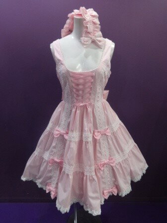 【中古】metamorphose　temps　de　fille/［通常サイズ］木漏れ日のトロイメライティアードジャンパースカート＋ヘッドドレスの2点セット（20...