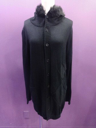 【中古】BLACK　PEACE　NOW　FOR　MEN/ファー付きロングニットカーディガン/ブラックピースナウフォーメン/2601241711