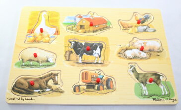 メリッサ&ダグ　農場動物 ペグパズル 9ピース Melissa & Doug Farm Animal Peg Puzzle 9 pieces