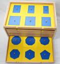 モンテッソーリ　幾何たんす　♪青、黄　36種 6段♪ Montessori Geometric Cabinet 知育玩具