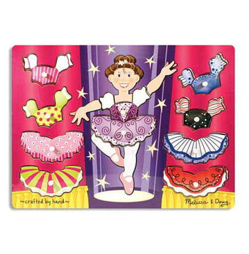 メリッサ&ダグ　バレリーナ ペグパズル 10ピース Melissa & Doug Ballerina Dress-Up Mix 'n Match Peg Puzzle 10 pieces