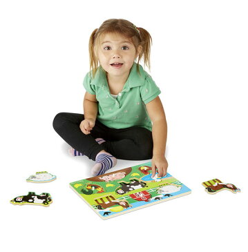 メリッサ&ダグ　農場動物 ペグパズル 8ピース Melissa & Doug Farm Peg Puzzle 8 pieces