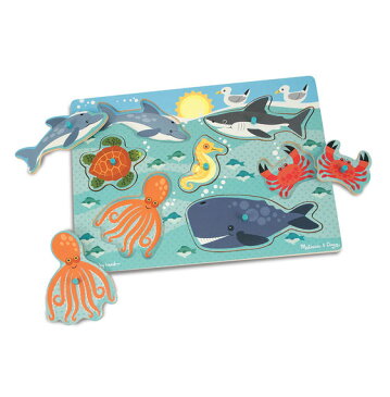 メリッサ&ダグ　海洋生物 ペグパズル 7ピース Melissa & Doug Sea Creatures Peg Puzzle 7 pieces