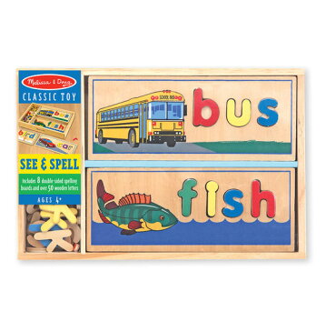 メリッサ&ダグ　英単語　見てスペルを　アルファベット　木製パズル　Melissa & Doug See & Spell Learning Toy