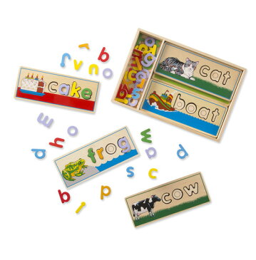 メリッサ&ダグ　英単語　見てスペルを　アルファベット　木製パズル　Melissa & Doug See & Spell Learning Toy