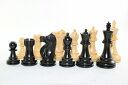 ハンドメイド高級　黒檀・柘植 　♪フィッシャー・スパースキー・モデル♪　チェス駒セット キング3.75インチ