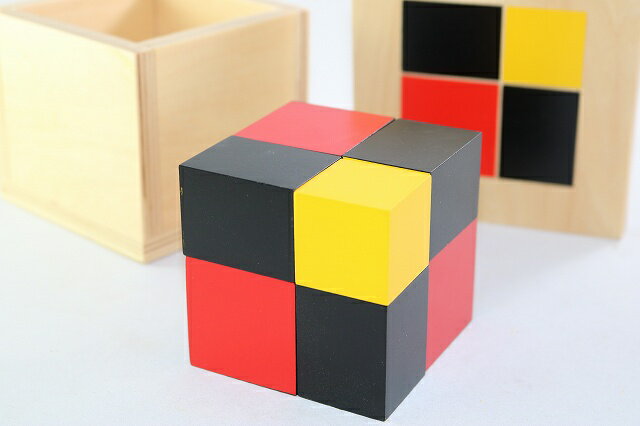 モンテッソーリ　代数二項式　Algebraic Binomial Cube Montessori　知育玩具