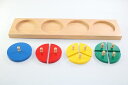 モンテッソーリ　分数円　分割円形　Montessori Cut-Out Fraction Circles