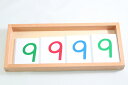 モンテッソーリ　数字カード1-9000　♪大♪　プラスチック製、木箱入り　　Montessori　Large Plastic Number Cards 1-9000