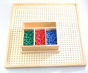 モンテッソーリ 平方根板 ♪大♪　木製ペグボードとペグ Montessori Wooden Peg Board with Plastic Pegs 知育玩具 1