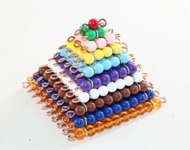 モンテッソーリ　色ビーズの平方 　Montessori Colored Bead Squares 知育玩具