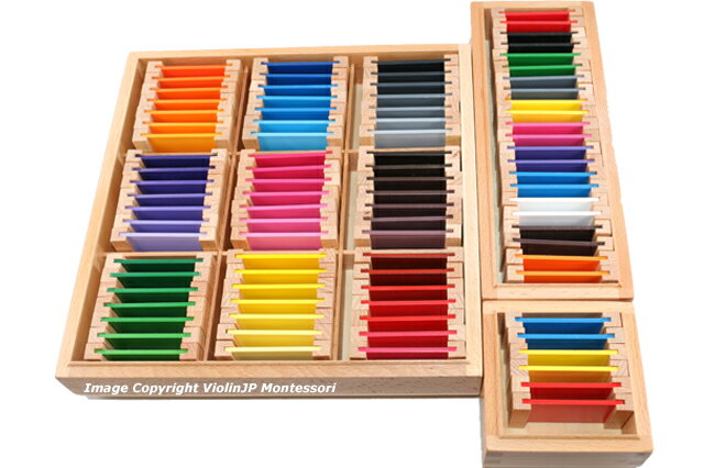 モンテッソーリ　色板　第1、2、3の箱セット　Montessori　 Color Tablets Box 1, 2, 3 知育玩具