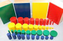 モンテッソーリ　色付き円柱　Knobless Cylinder Blocks Montessori　知育玩具
