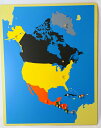 モンテッソーリ 北アメリカ地図パズル Montessori Puzzle Map of North America 知育玩具