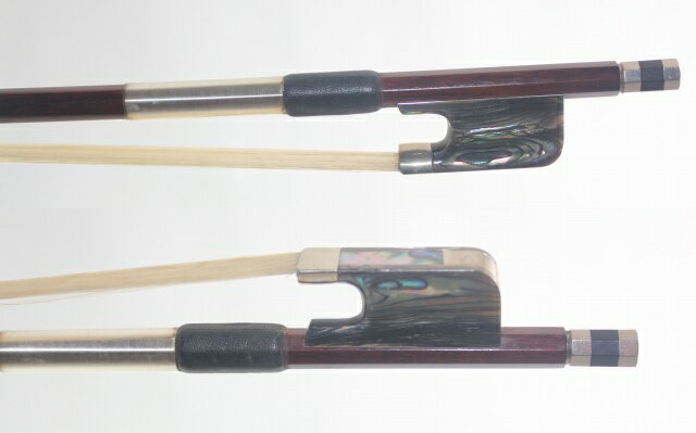 ヴィオラ弓 シェル・フロッグ、フェルナンブコ棹、シルバー巻き、4/4