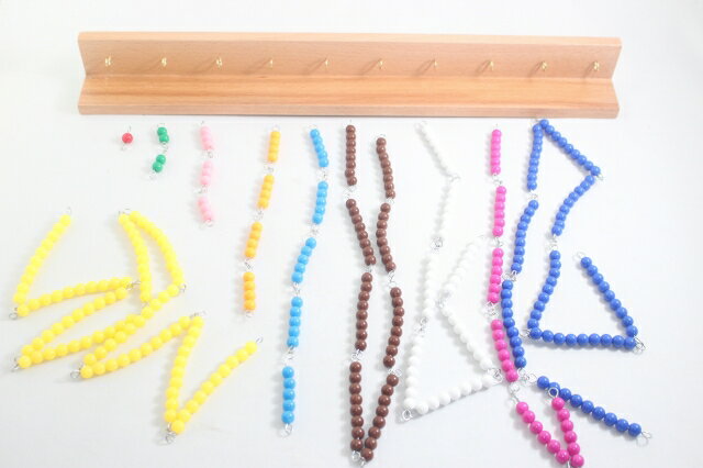 モンテッソーリ　色ビーズ・チェーン・フレーム　Montessori Short Bead Chain Frame 知育玩具