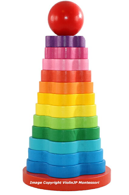 モンテッソーリ　レインボー・タワー　Montessori Rainbow Tower　知育玩具 2